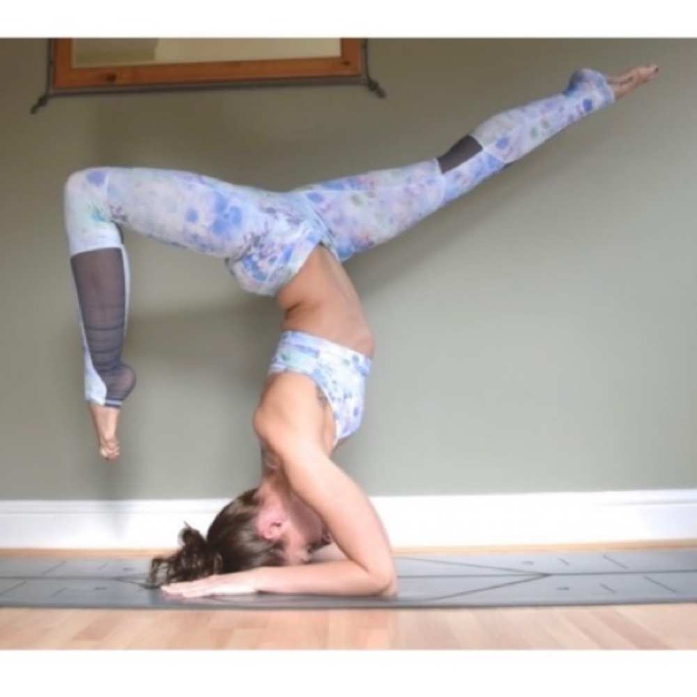 ALO Yoga Runway watercolor mesh side Yoga Leggings S